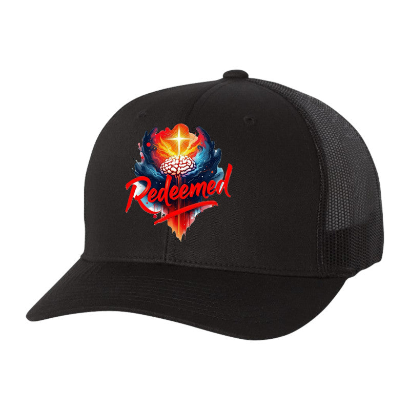 REDEEMED ORA COLLECTION- EMBROIDERED FRONT, YP Classics Six Panel Retro Trucker Cap