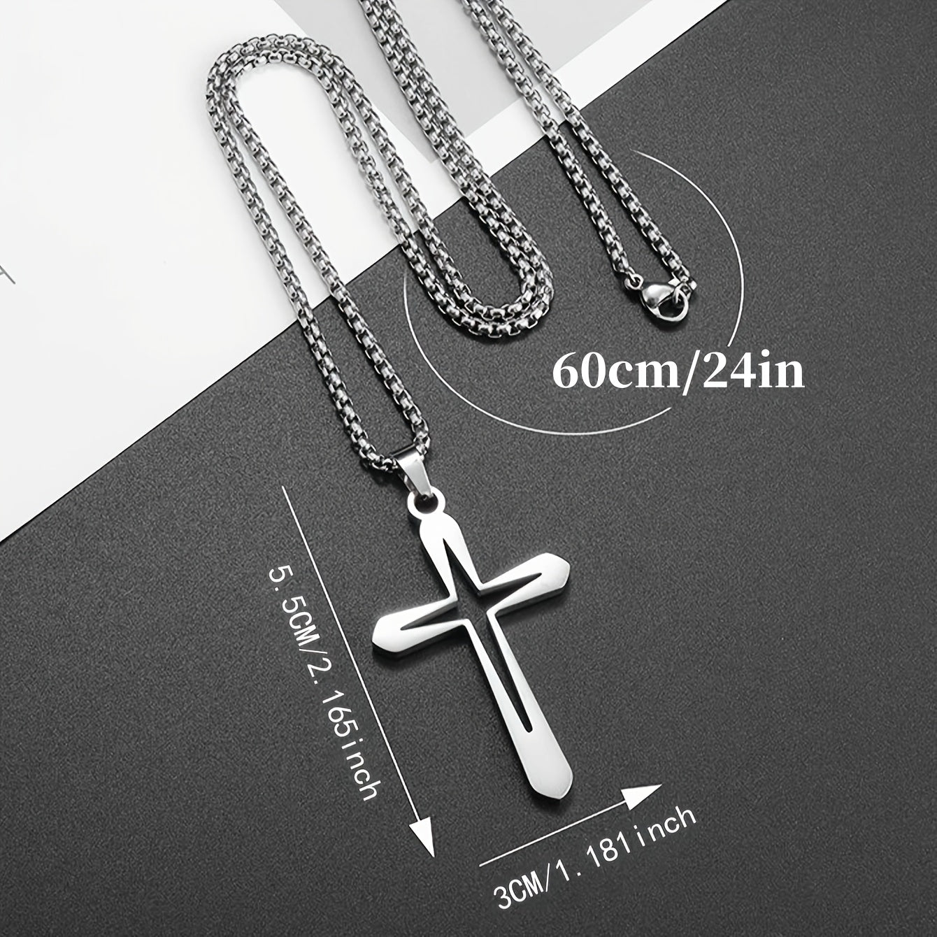 Stainless Steel Cross Pendant Necklace