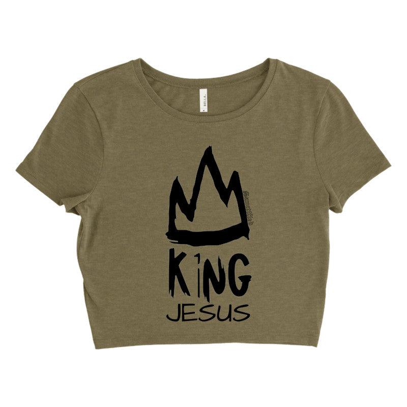 KING JESUS- Bella + Canvas Ladies' Poly-Cotton Crop T-Shirt