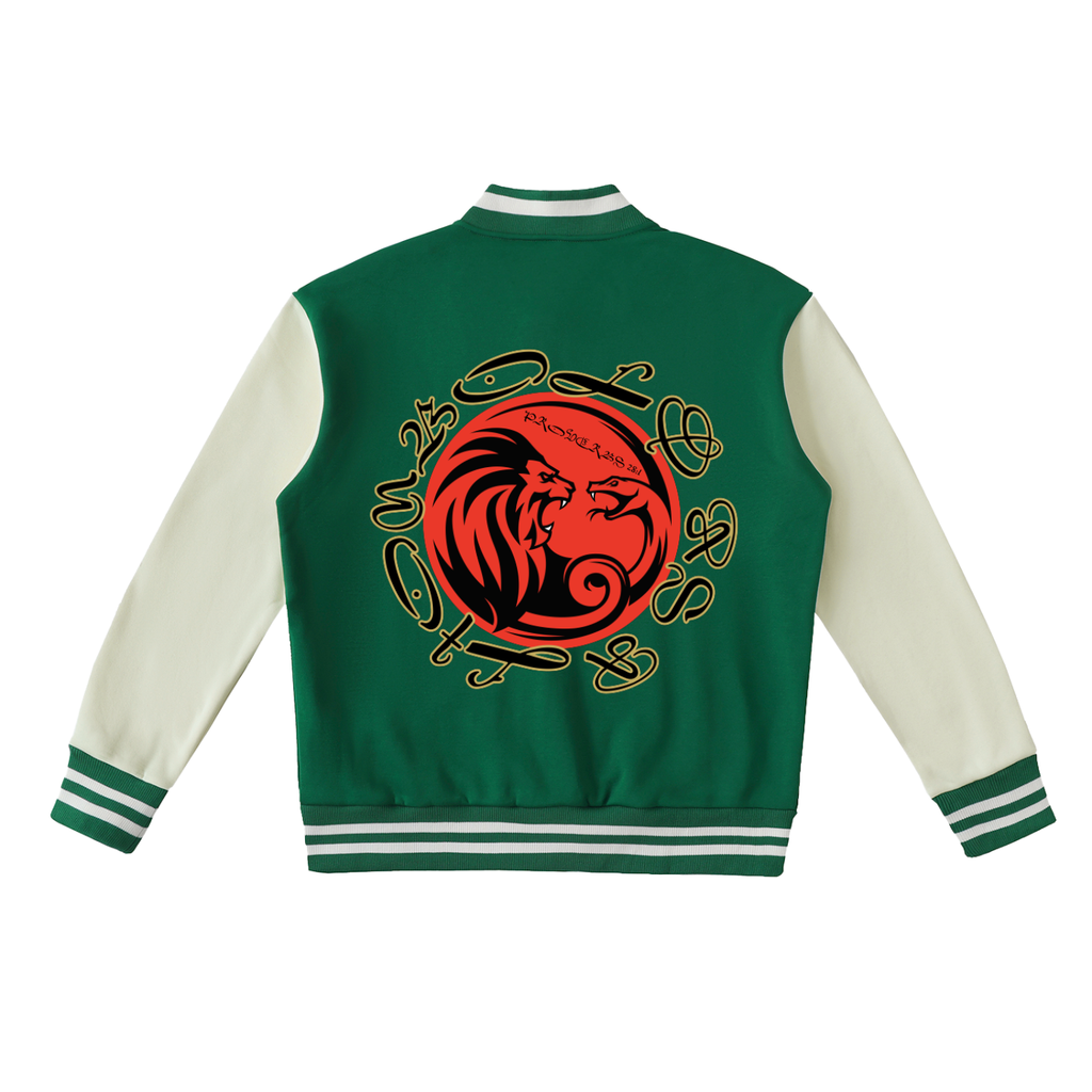BOLD AS A LION- Two-Tone Fleeced Varsity Jacket