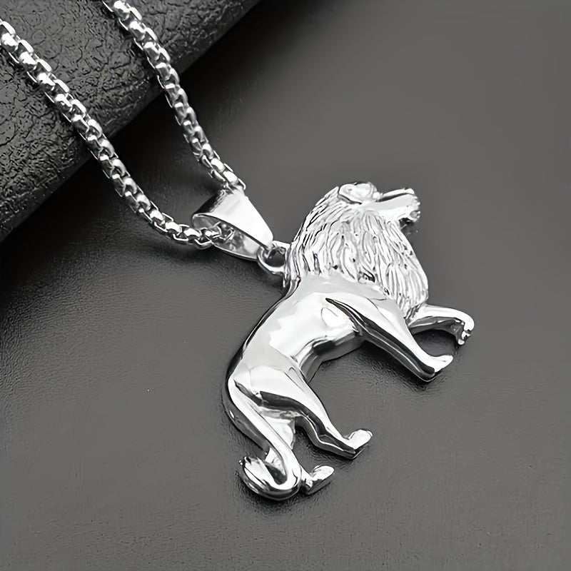 Golden Lion Animal Pendant Necklace