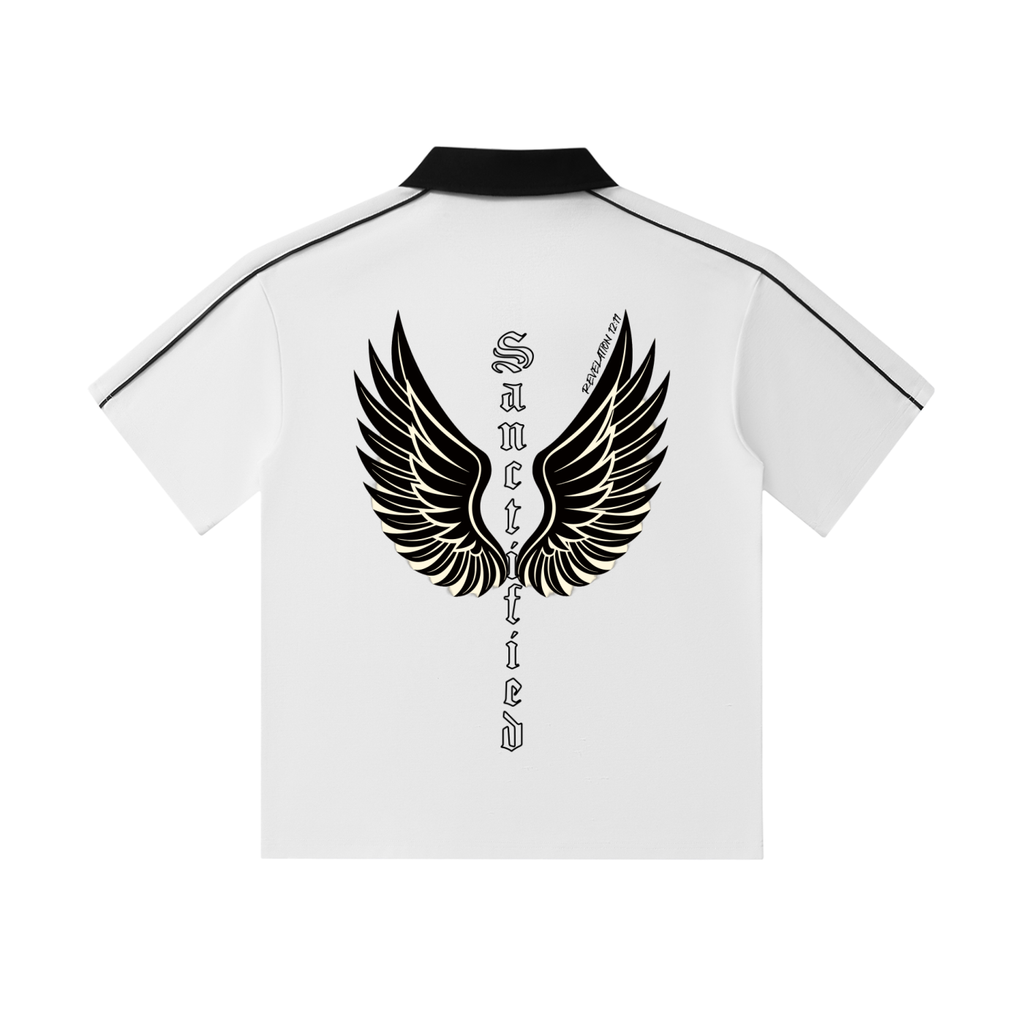 Contrast Collar Short-Sleeve Polo Shirt