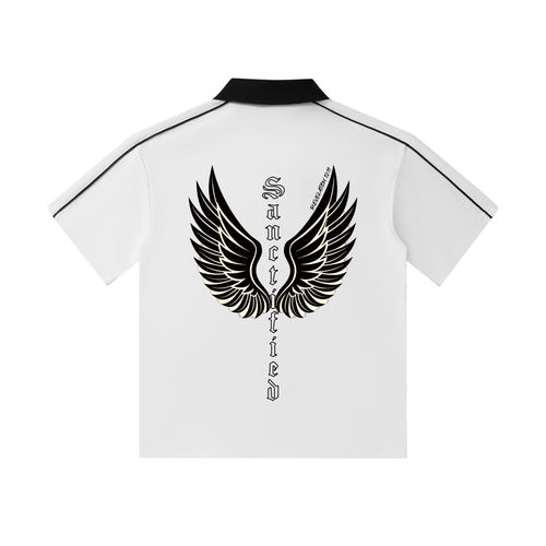 Contrast Collar Short-Sleeve Polo Shirt