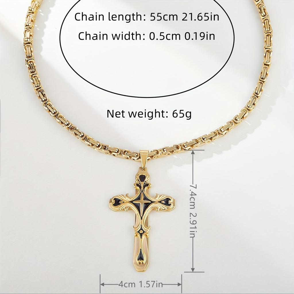 [Thickened Stainless Steel Cross Necklace] High Quality Thickened Stainless Steel Cross Necklace