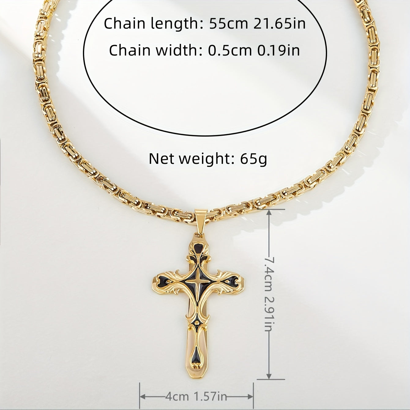 [Thickened Stainless Steel Cross Necklace] High Quality Thickened Stainless Steel Cross Necklace
