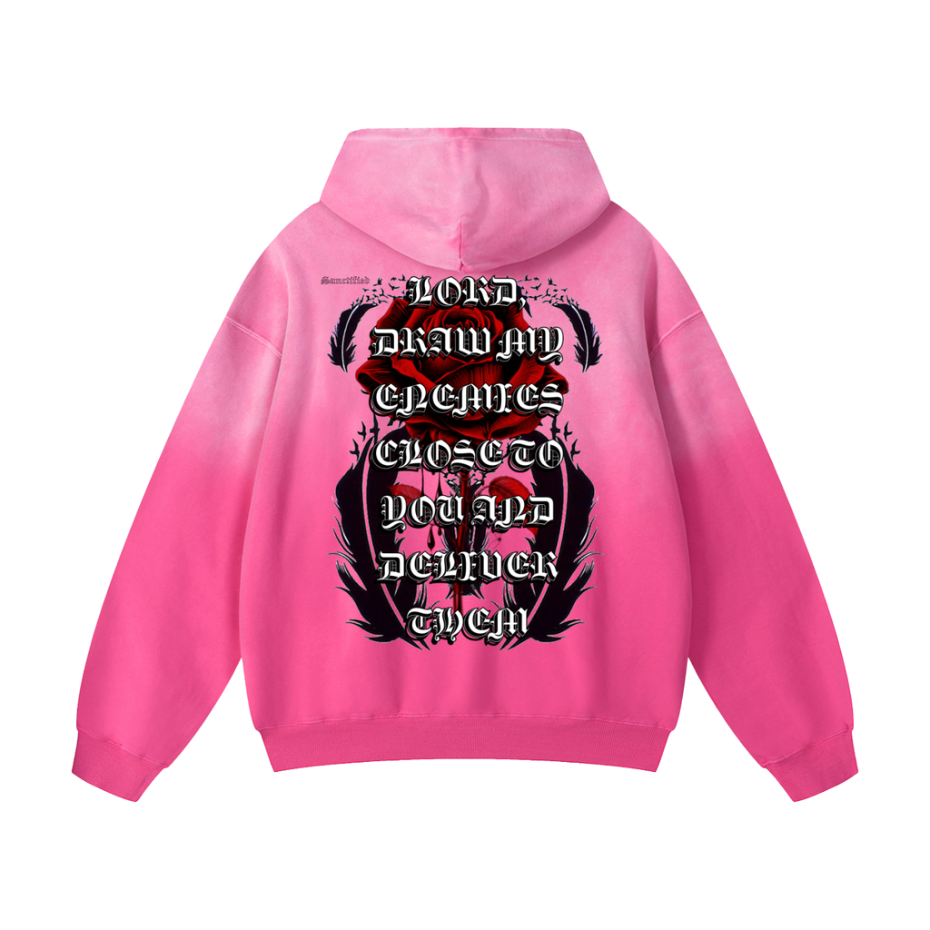 PRAY FOR YOUR ENEMIES- Heavyweight Sunfade Oversized Hoodie