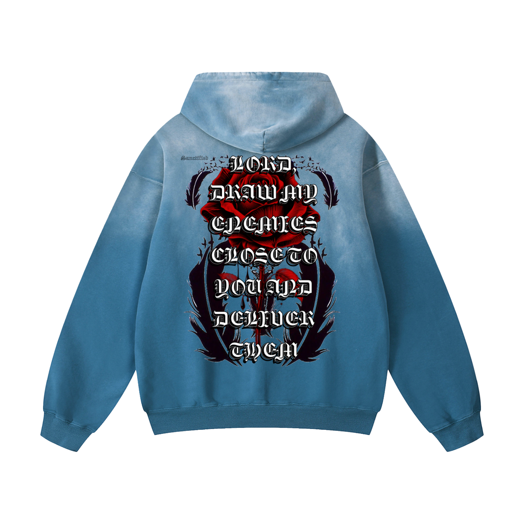PRAY FOR YOUR ENEMIES- Heavyweight Sunfade Oversized Hoodie