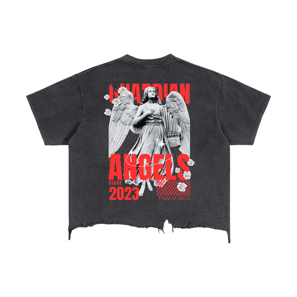 FEARLESS- Vintage Wash Boxy Distressed Hem T-Shirt