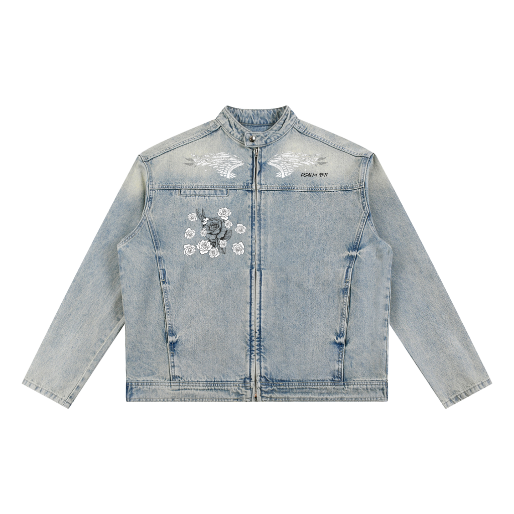 FEARLESS- Vintage Wash Zip Denim Jacket