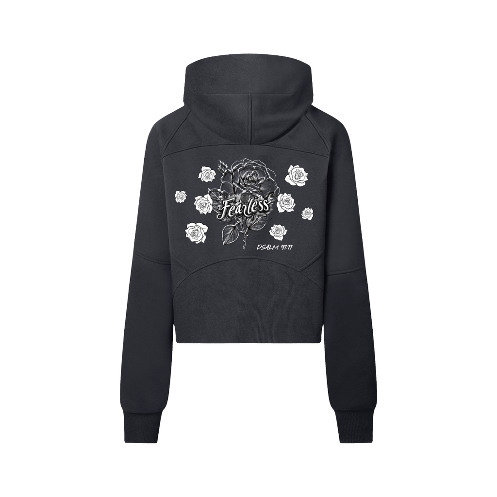 Fearless- Cropped Half-Zip Hoodie