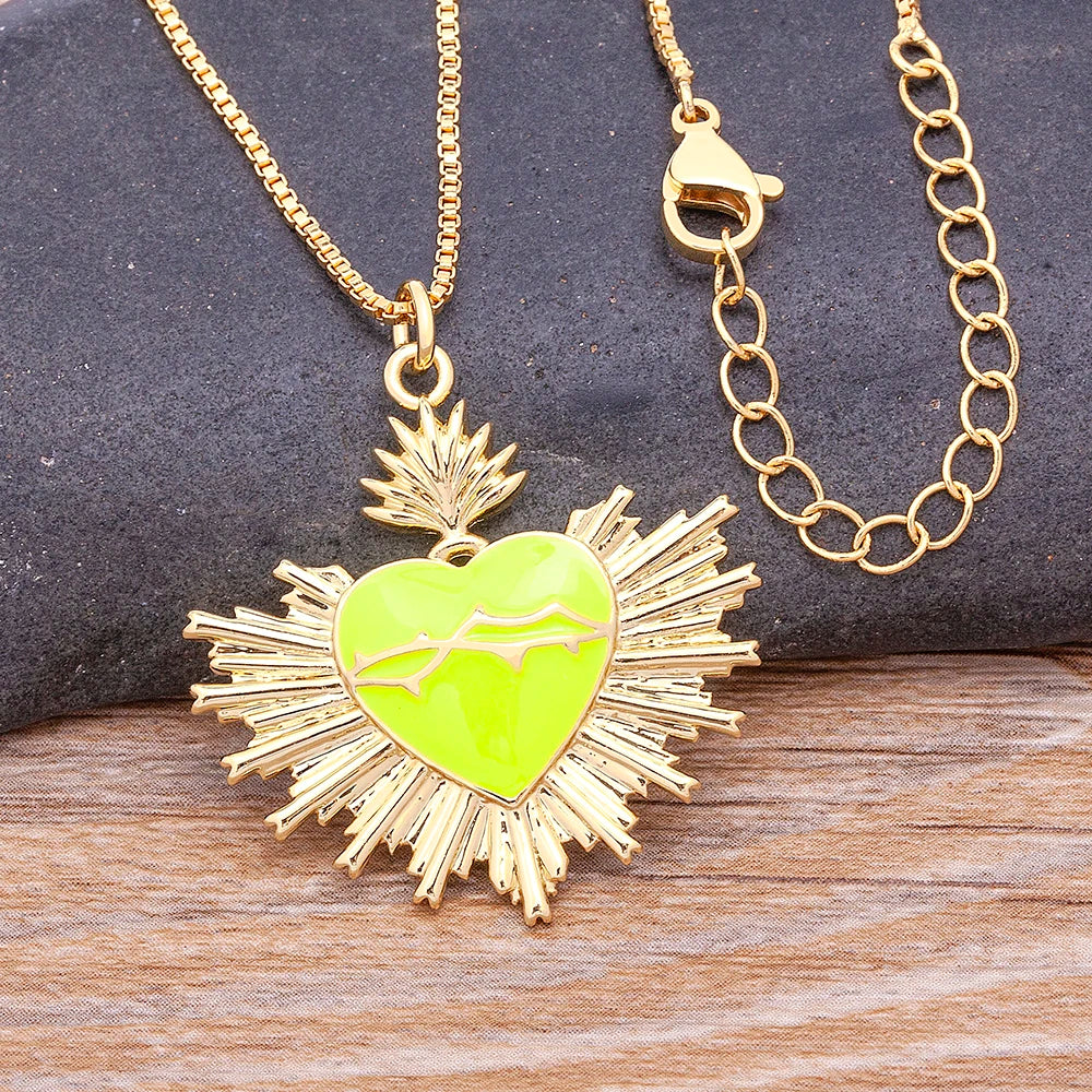 Sacred Heart Medal Pendant and chain
