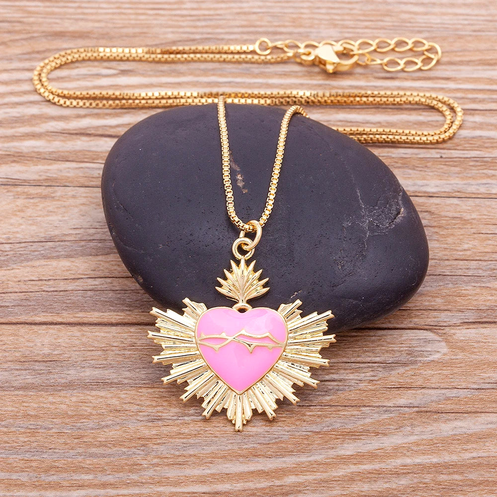 Sacred Heart Medal Pendant and chain