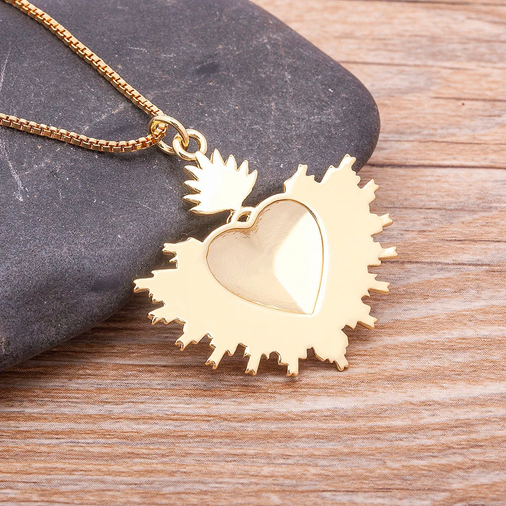 Sacred Heart Medal Pendant and chain