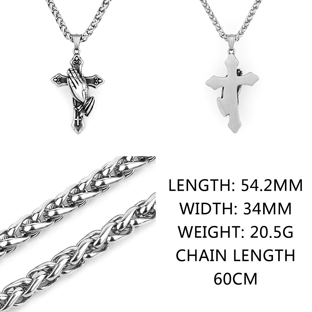 Prayer Cross Necklace Stainless Steel