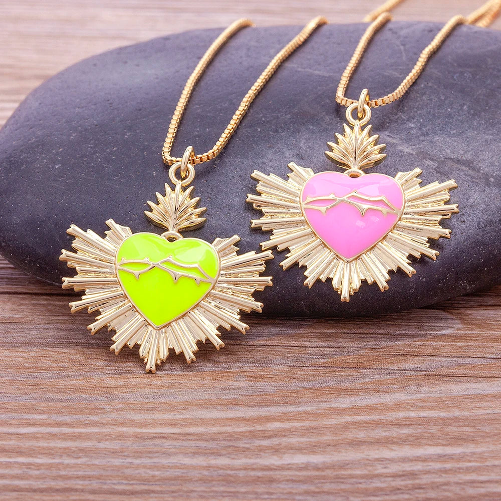 Sacred Heart Medal Pendant and chain