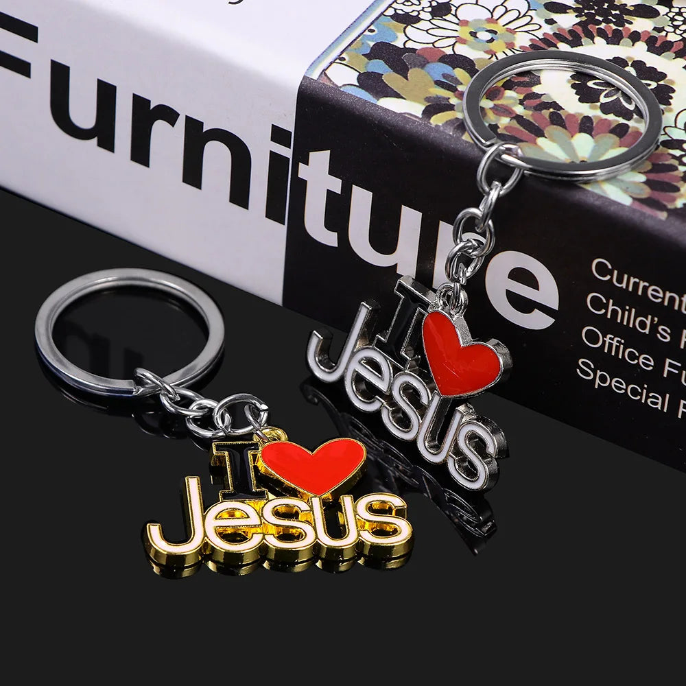 "I Love Jesus" Keychains Metal