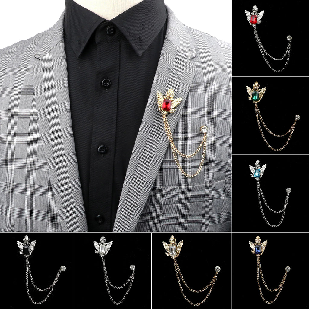 Crystal Tassel Chain Pin