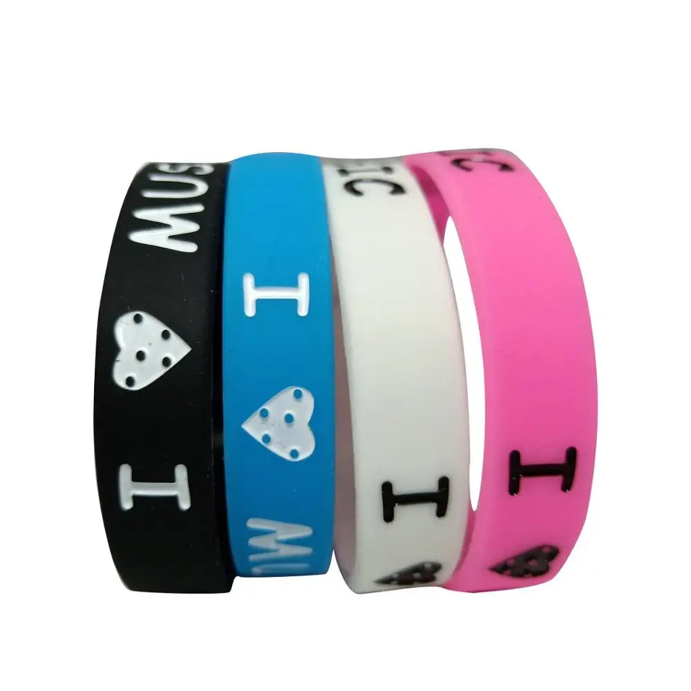 1PC  I Love Music Silicone Wristband