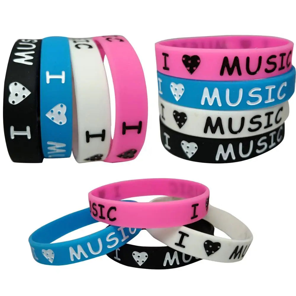 1PC  I Love Music Silicone Wristband