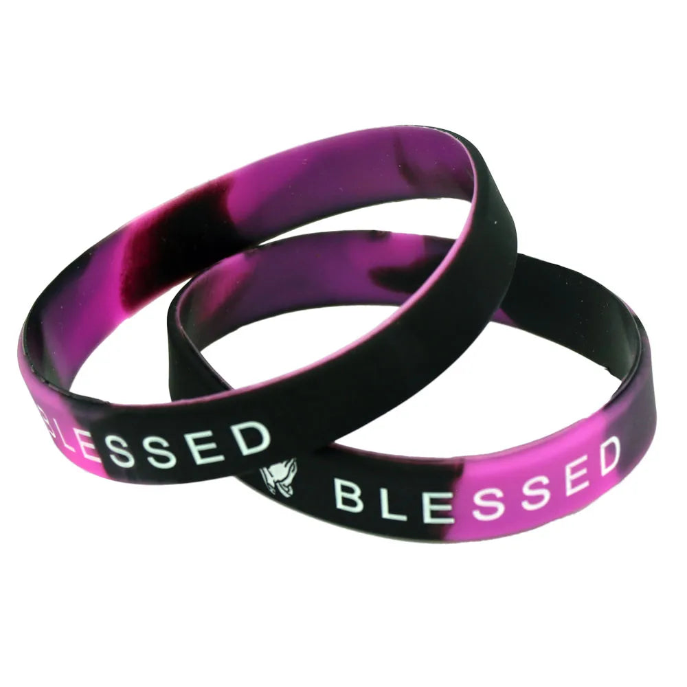 1Pc Blessed Silicone Wristband