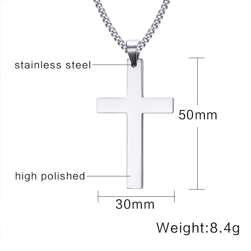 Cross Pendant Stainless Steel Necklace