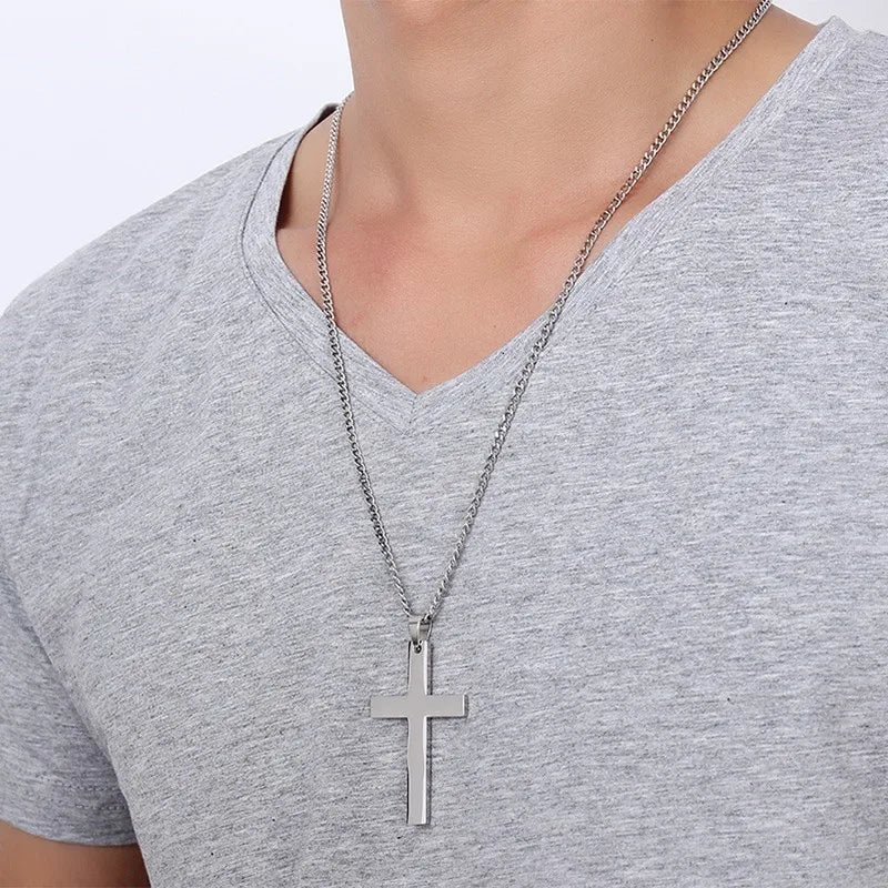 Cross Pendant Stainless Steel Necklace