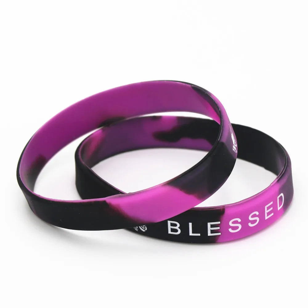 1Pc Blessed Silicone Wristband