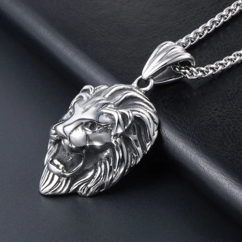 Lion Head Pendant Necklace