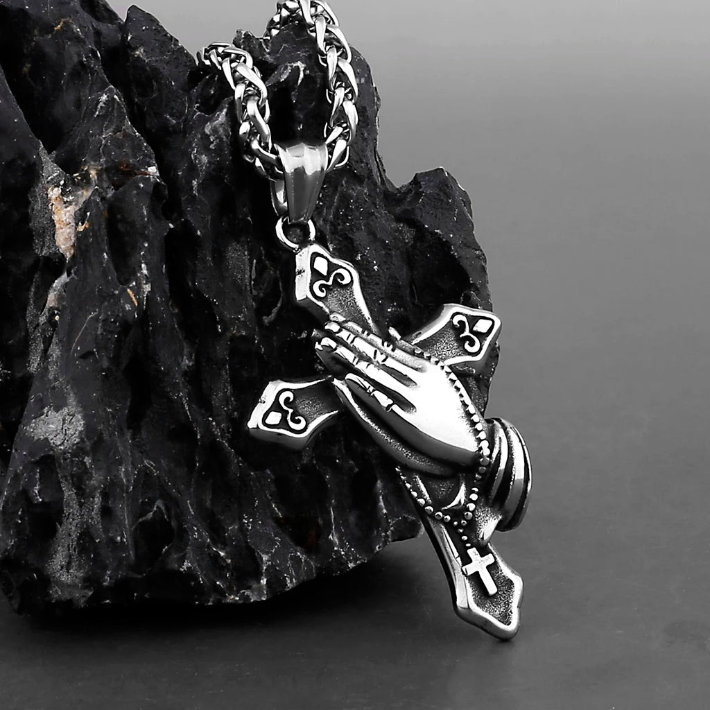 Prayer Cross Necklace Stainless Steel