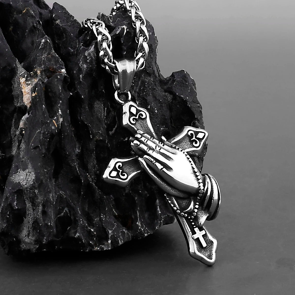 Prayer Cross Necklace Stainless Steel