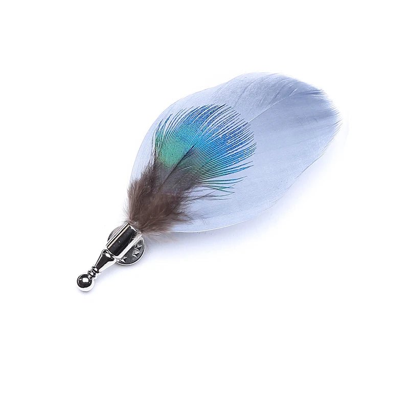 100% feather lapel pin