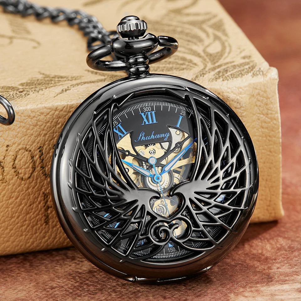 EAGLE Wings Mechanical Pocket Watch WITH Chain