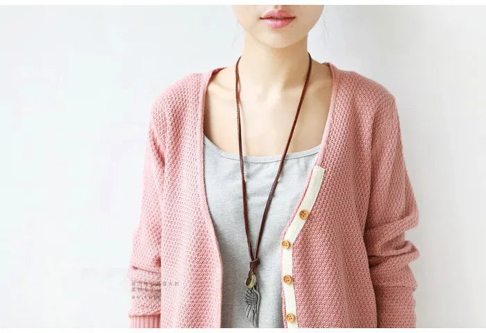 Genuine Leather Necklace with Angel Wing