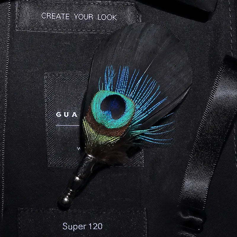 100% feather lapel pin