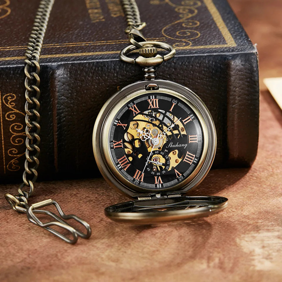 EAGLE Wings Mechanical Pocket Watch WITH Chain