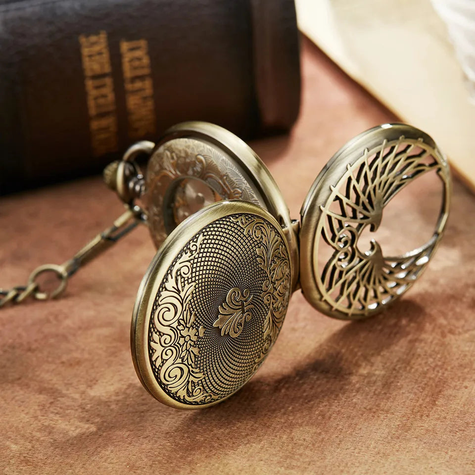 EAGLE Wings Mechanical Pocket Watch WITH Chain