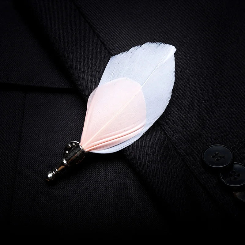 100% feather lapel pin