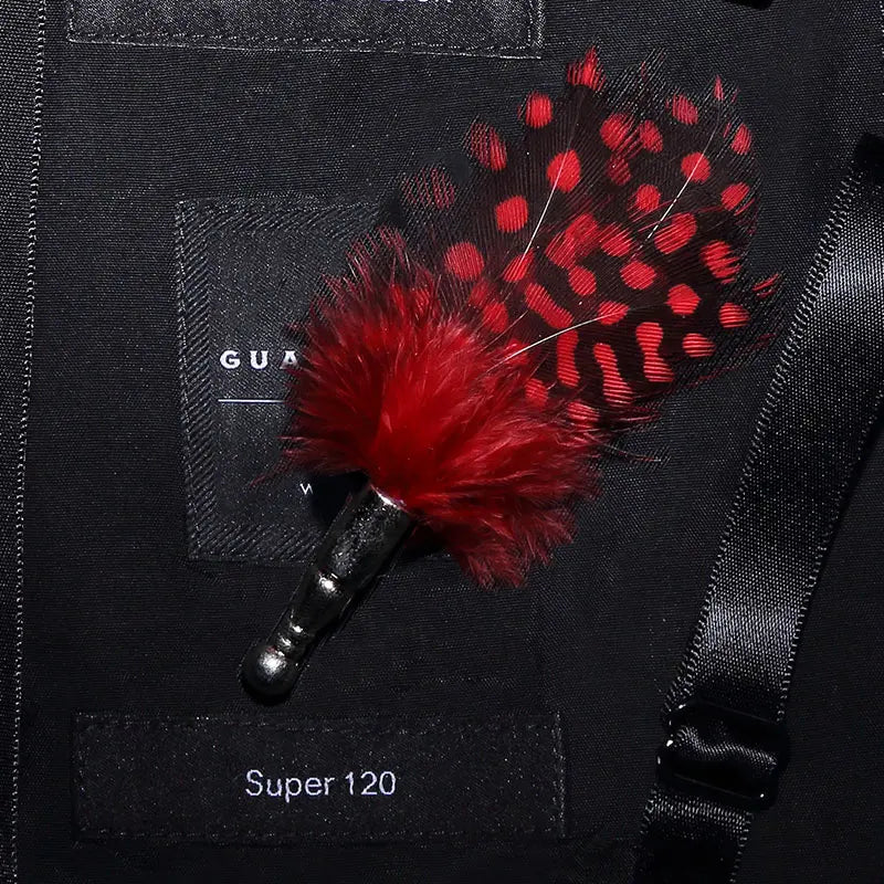 100% feather lapel pin