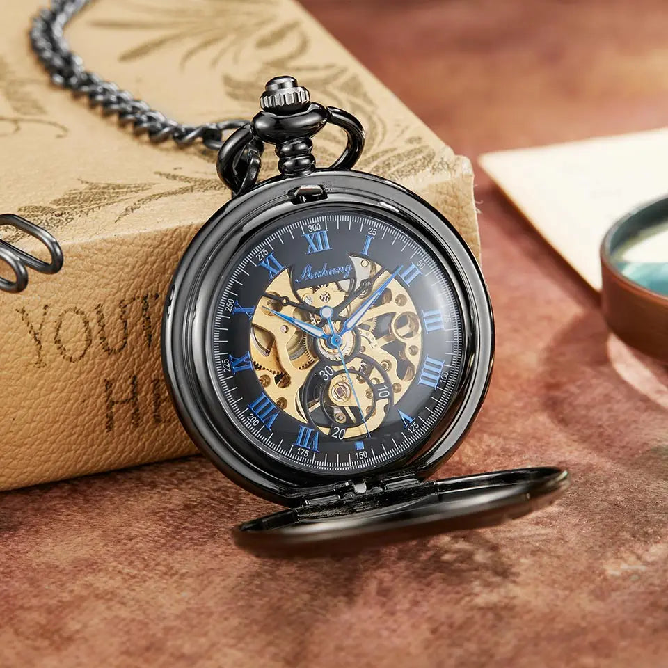 EAGLE Wings Mechanical Pocket Watch WITH Chain