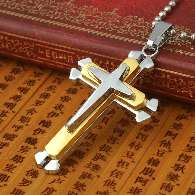 Cross Necklaces Unisex Stainless Steel Chain Pendant Necklace