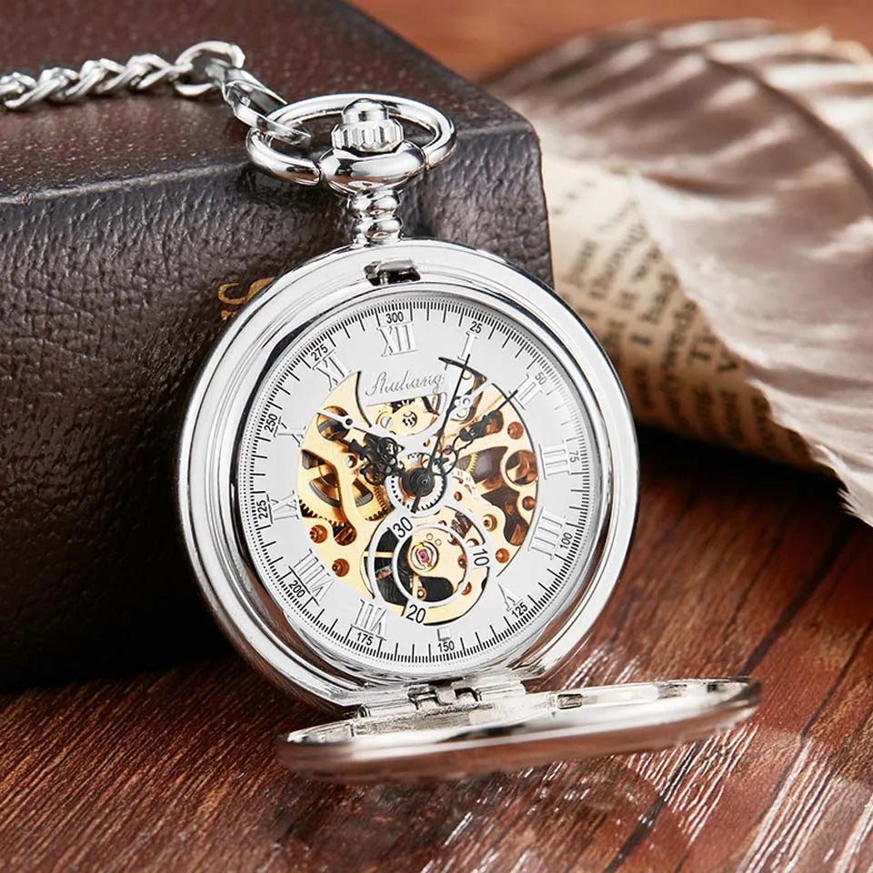 EAGLE Wings Mechanical Pocket Watch WITH Chain