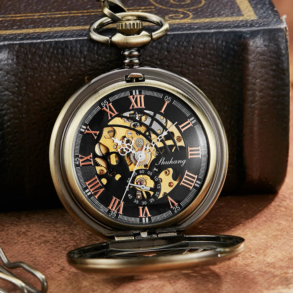 EAGLE Wings Mechanical Pocket Watch WITH Chain