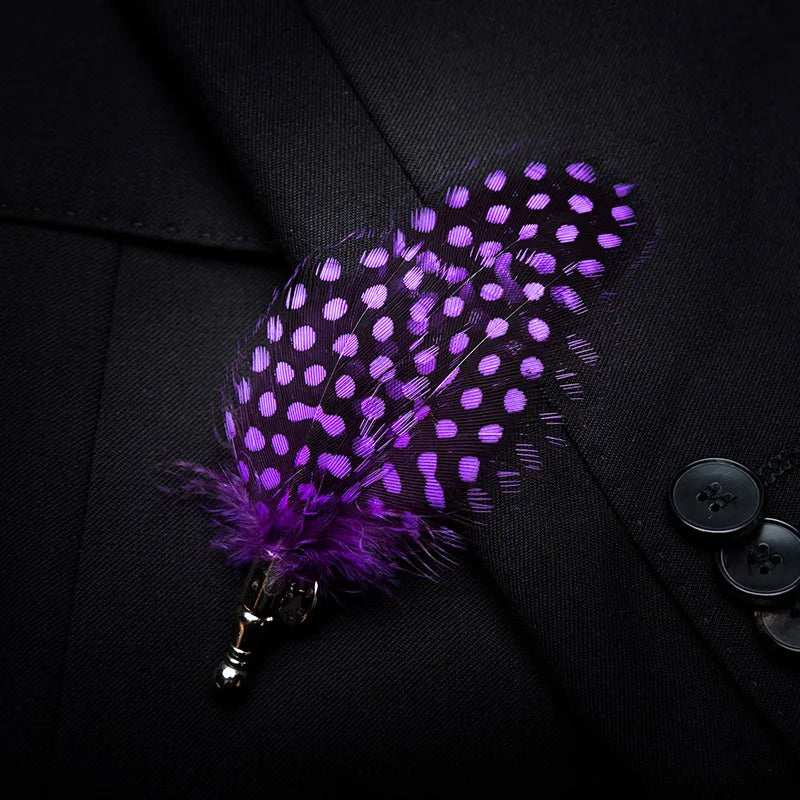 100% feather lapel pin
