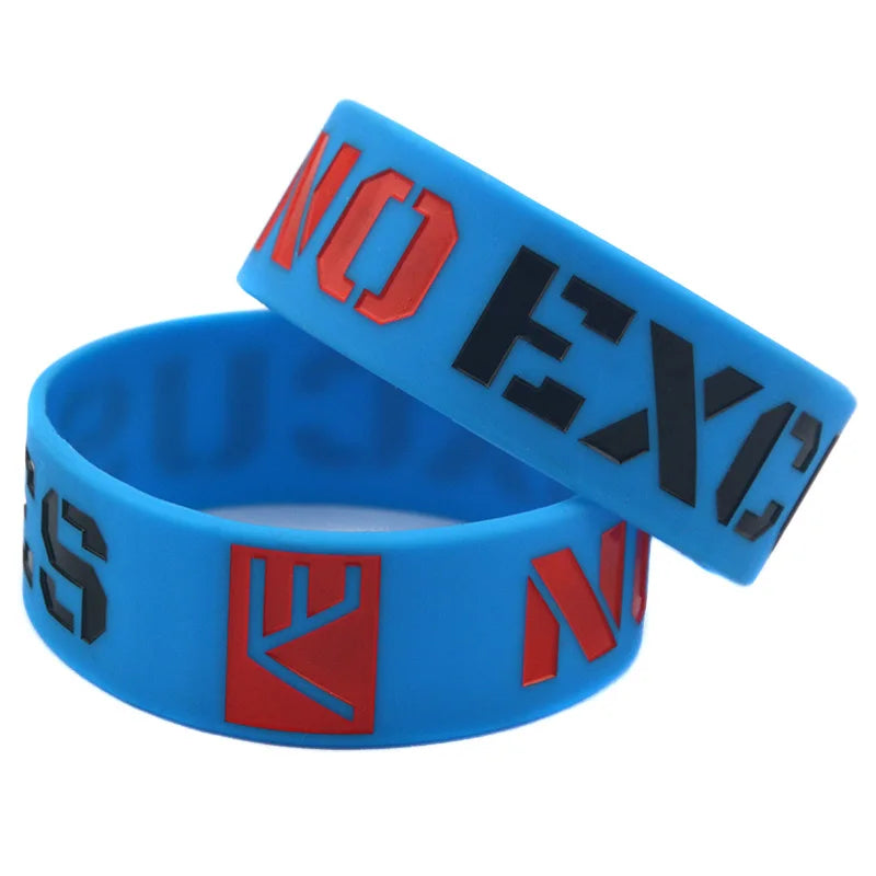 1 PC No Excuse Motivation Silicone Wristband 1 Inch Wide Adult Size