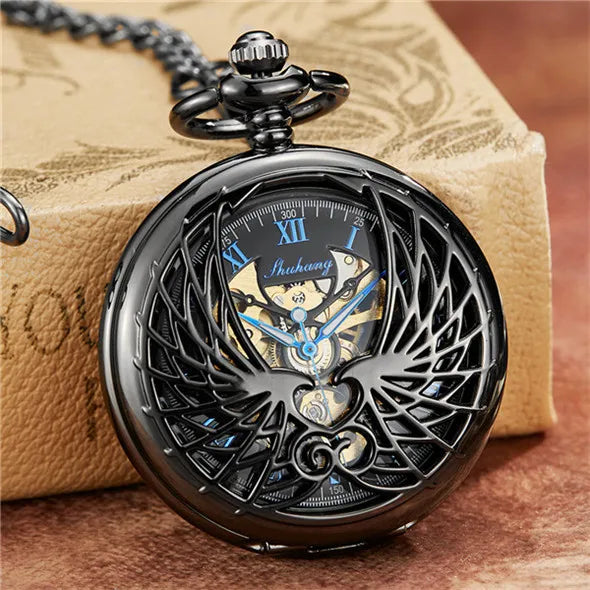 EAGLE Wings Mechanical Pocket Watch WITH Chain