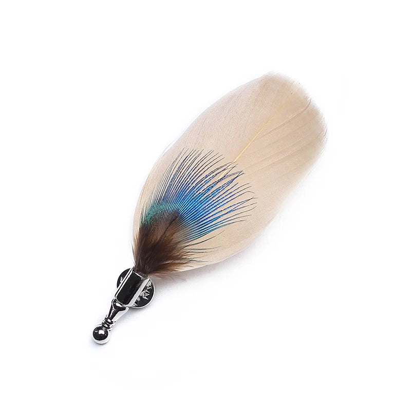 100% feather lapel pin