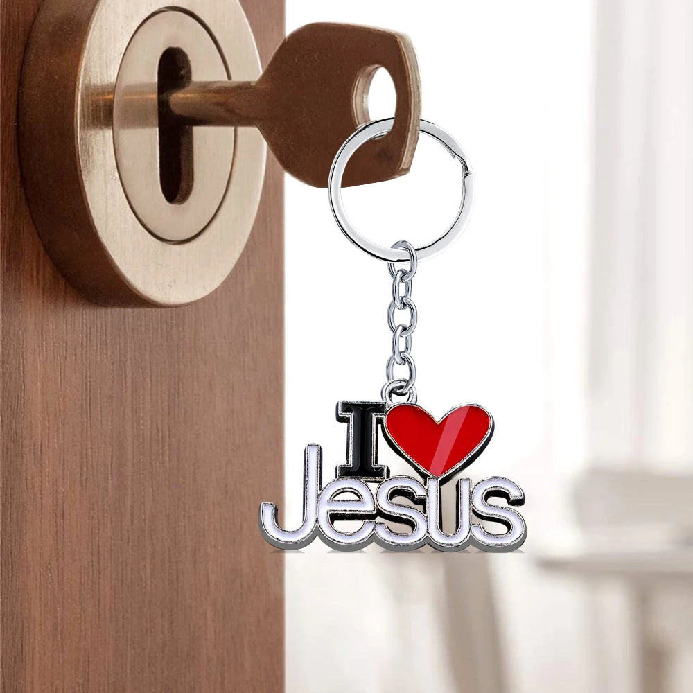 "I Love Jesus" Keychains Metal