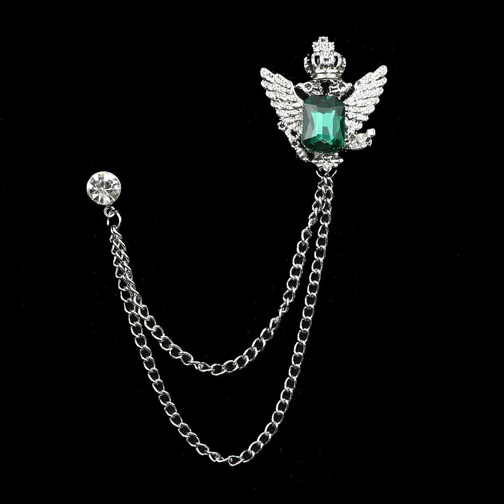 Crystal Tassel Chain Pin