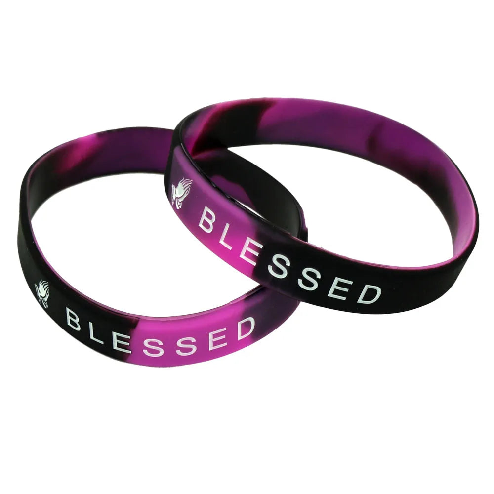 1Pc Blessed Silicone Wristband