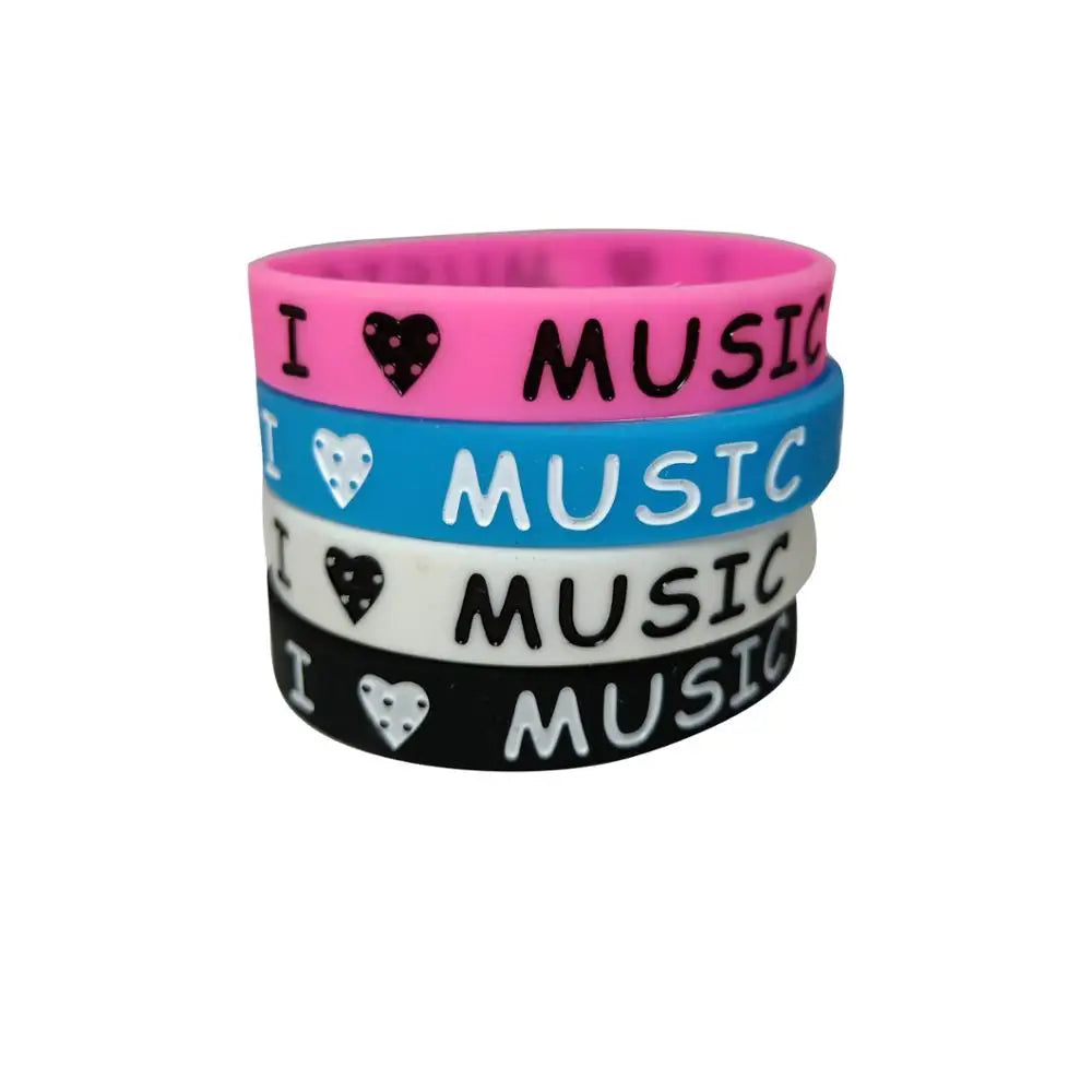 1PC  I Love Music Silicone Wristband